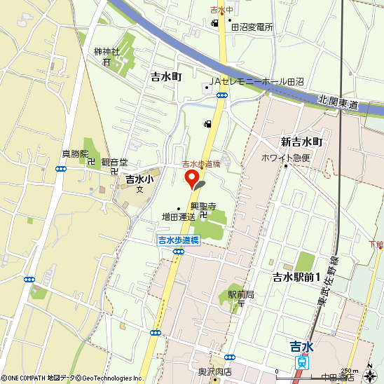 東ゴム(株)　田沼支店付近の地図